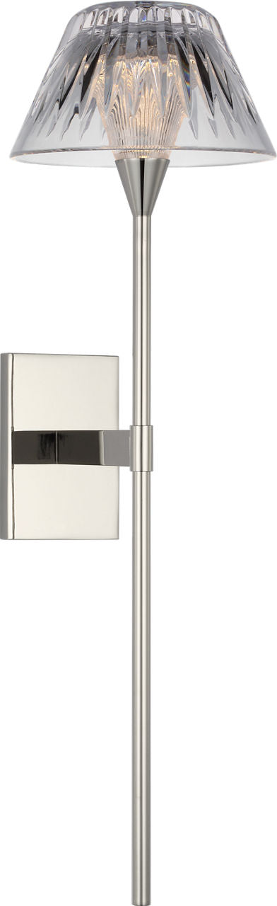 Blaze 19" Tail Sconce | Polished Nickel | Clear Crystal