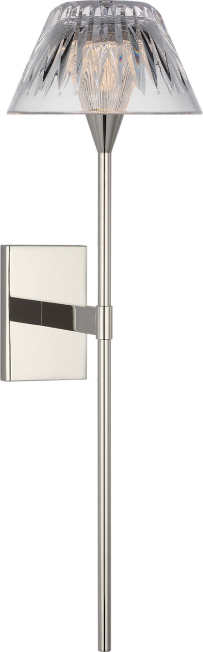 Blaze 19" Tail Sconce | Polished Nickel | Clear Crystal