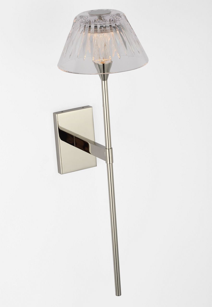 Blaze 19" Tail Sconce | Polished Nickel | Clear Crystal