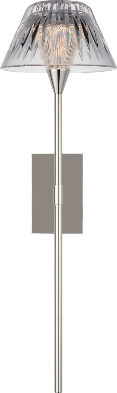 Blaze 19" Tail Sconce | Polished Nickel | Clear Crystal