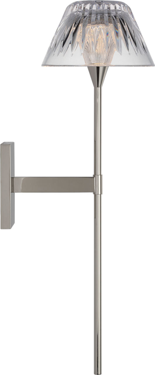Blaze 19" Tail Sconce | Polished Nickel | Clear Crystal