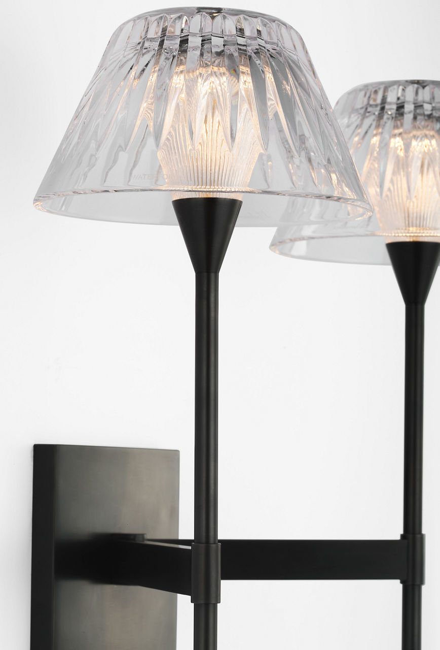 Blaze 19" 2 Light Tail Sconce | Bronze | Clear Crystal