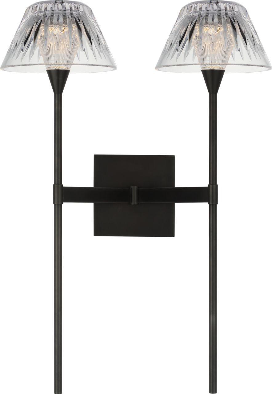 Blaze 19" 2 Light Tail Sconce | Bronze | Clear Crystal