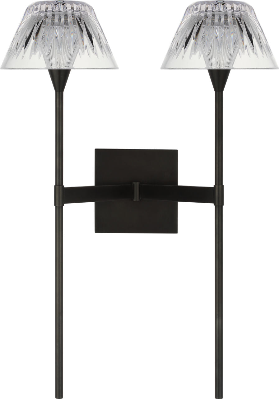 Blaze 19" 2 Light Tail Sconce | Bronze | Clear Crystal