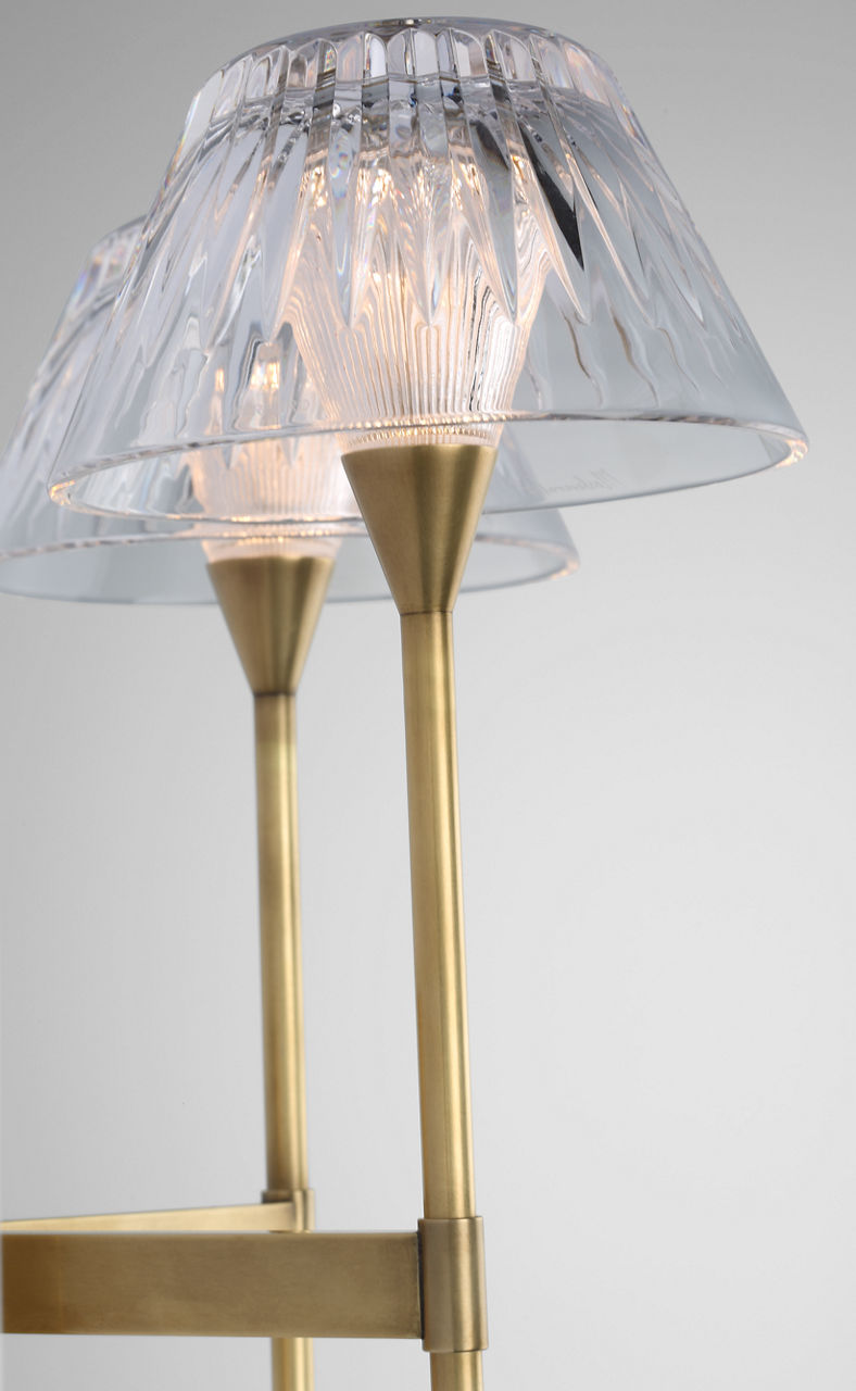 Blaze 19" 2 Light Tail Sconce | Natural Brass | Clear Crystal