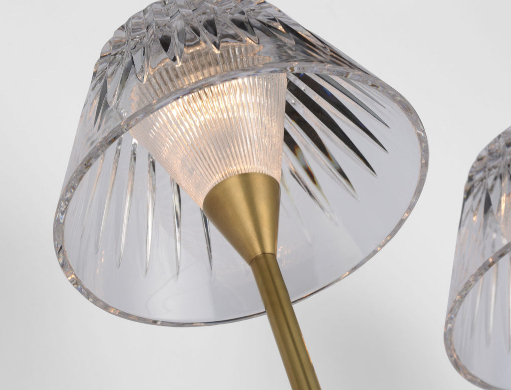 Blaze 19" 2 Light Tail Sconce | Natural Brass | Clear Crystal
