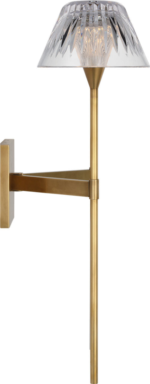 Blaze 19" 2 Light Tail Sconce | Natural Brass | Clear Crystal