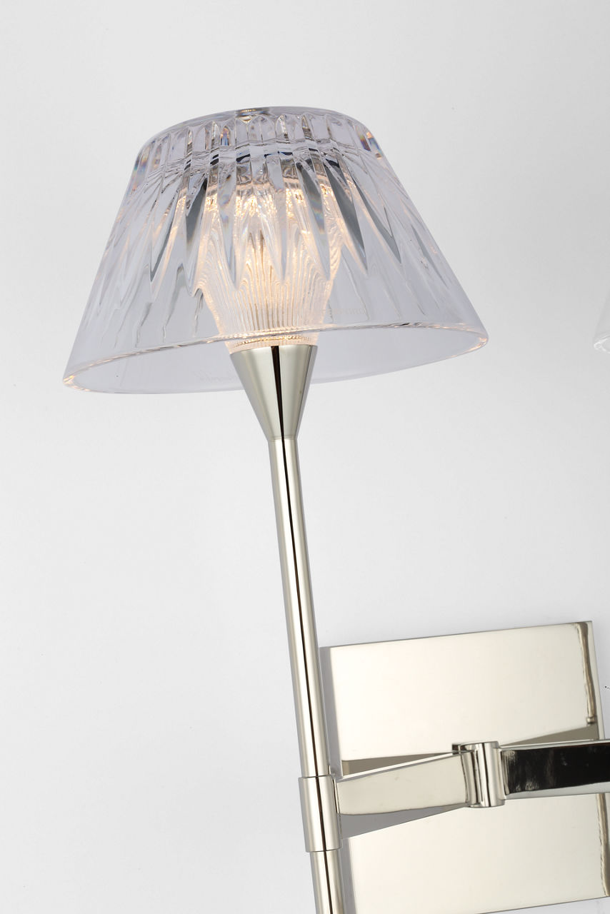Blaze 19" 2 Light Tail Sconce | Polished Nickel | Clear Crystal