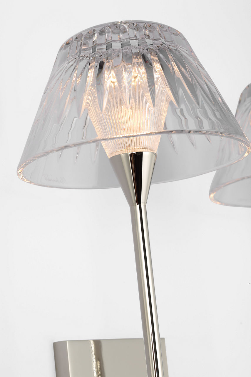 Blaze 19" 2 Light Tail Sconce | Polished Nickel | Clear Crystal