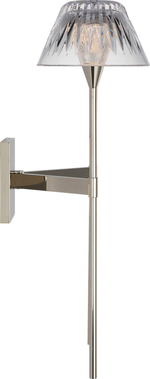 Blaze 19" 2 Light Tail Sconce | Polished Nickel | Clear Crystal
