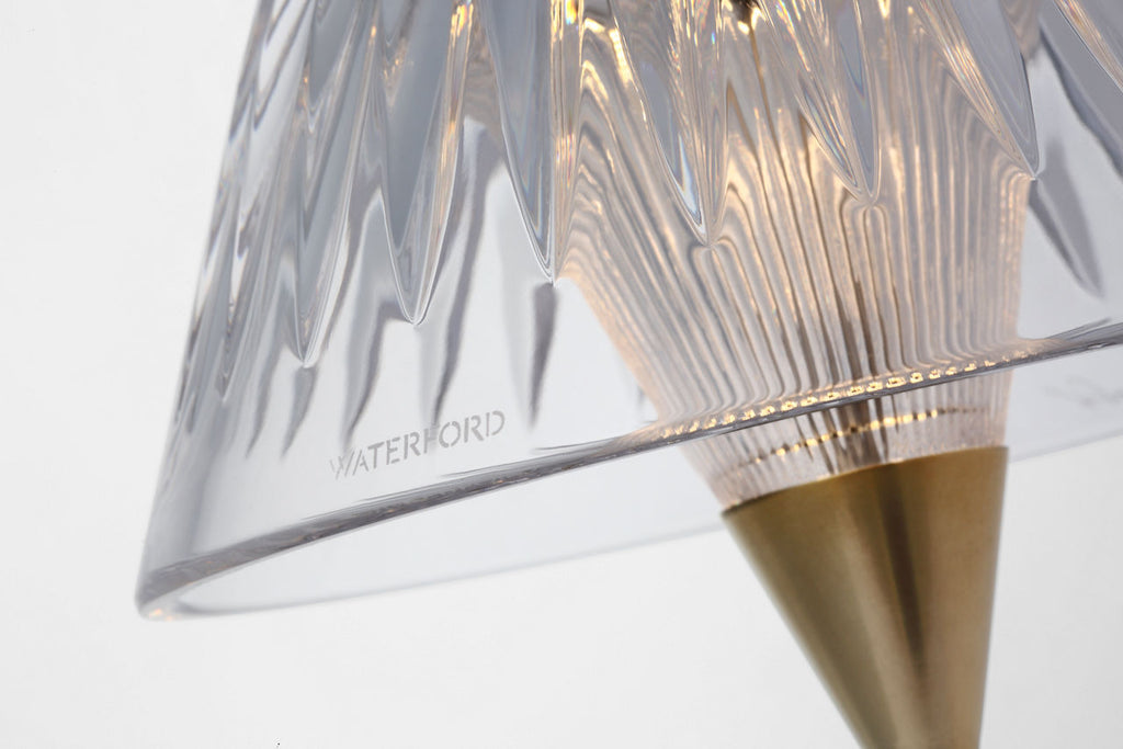 Blaze 12" Rechargeable Table Lamp | Natural Brass | Clear Crystal