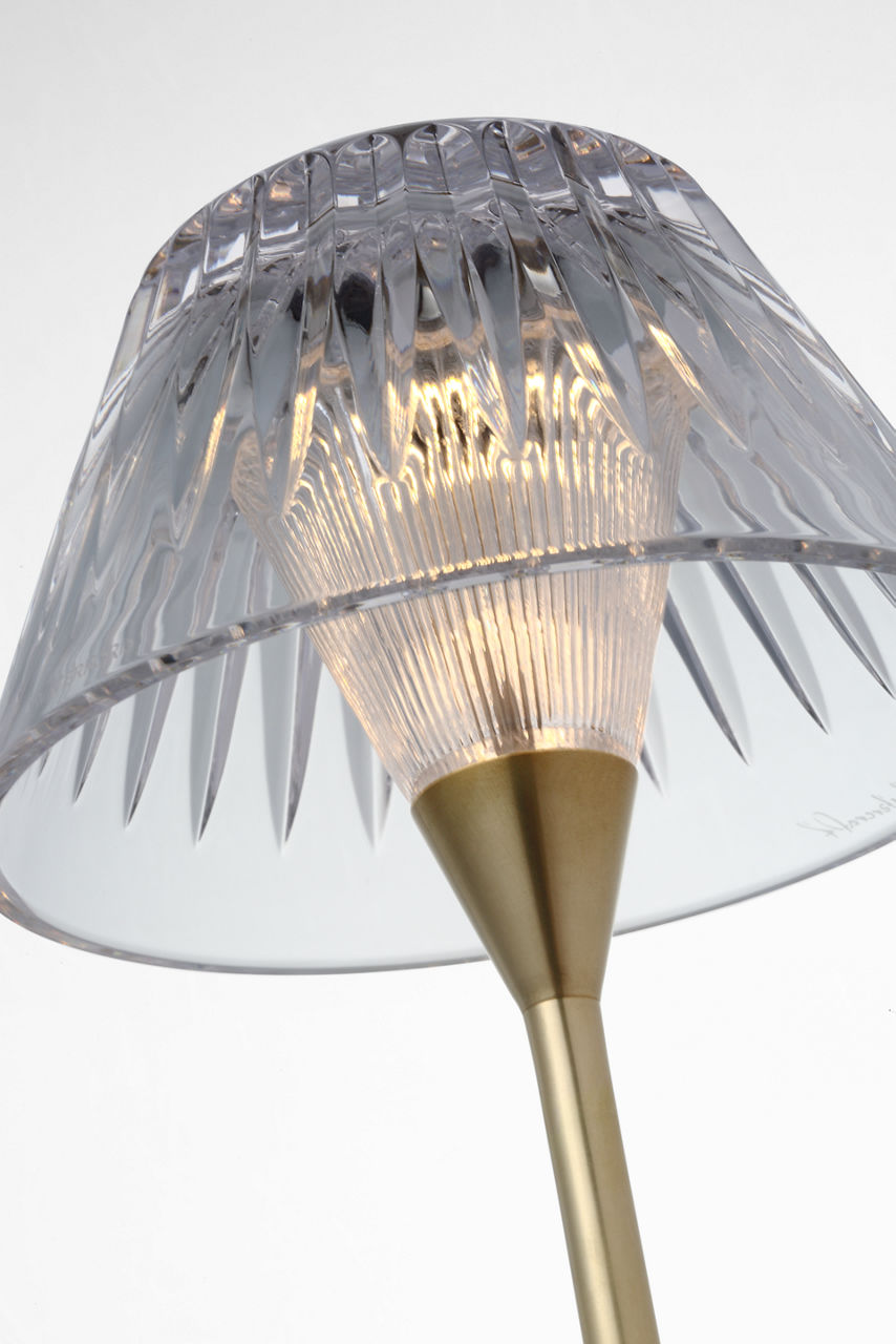 Blaze 12" Rechargeable Table Lamp | Natural Brass | Clear Crystal