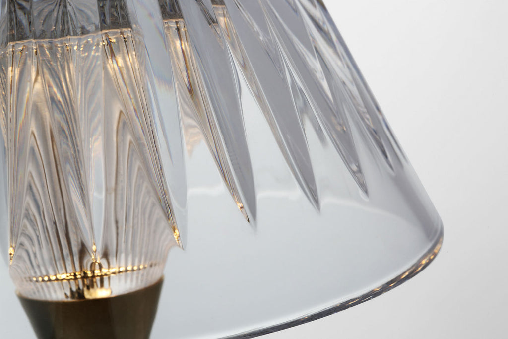 Blaze 12" Rechargeable Table Lamp | Natural Brass | Clear Crystal