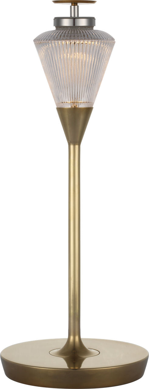 Blaze 12" Rechargeable Table Lamp | Natural Brass | Clear Crystal