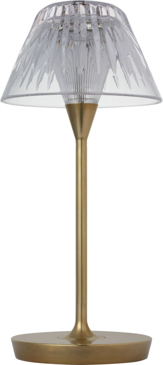 Blaze 12" Rechargeable Table Lamp | Natural Brass | Clear Crystal