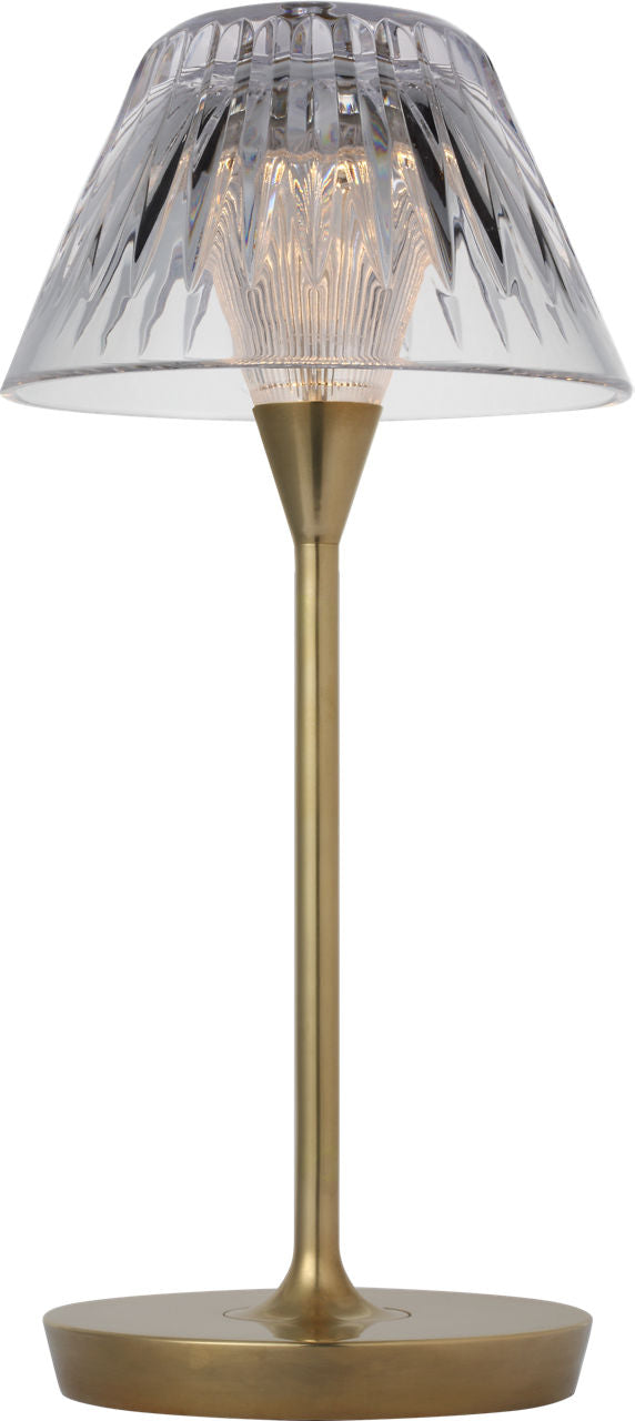 Blaze 12" Rechargeable Table Lamp | Natural Brass | Clear Crystal