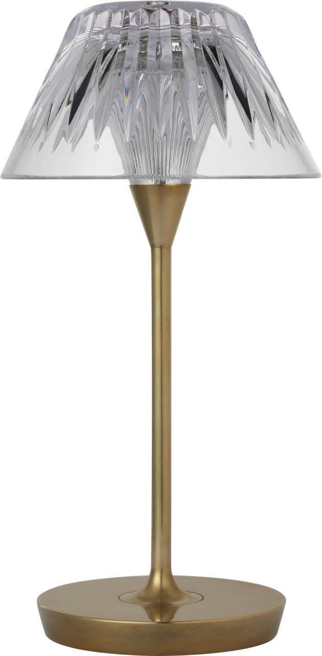 Blaze 12" Rechargeable Table Lamp | Natural Brass | Clear Crystal