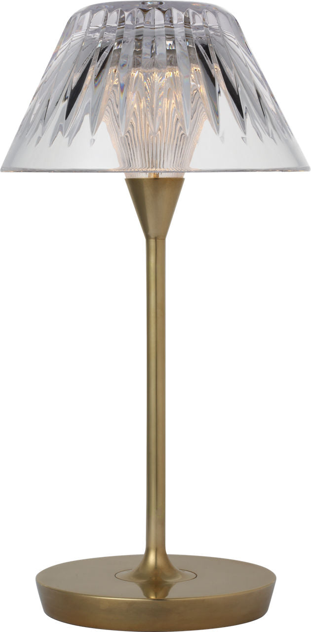 Blaze 12" Rechargeable Table Lamp | Natural Brass | Clear Crystal