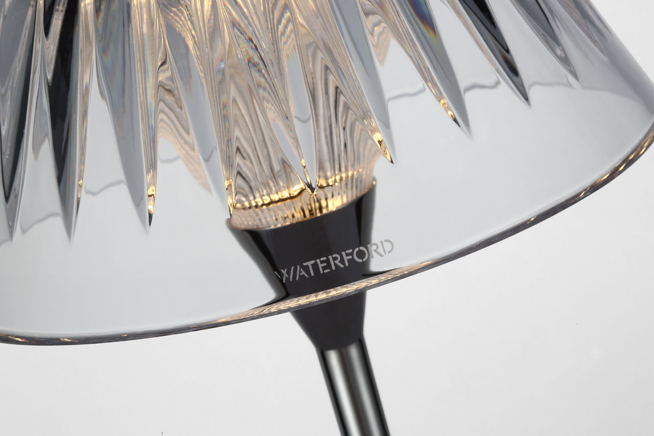 Blaze 12" Rechargeable Table Lamp | Polished Nickel | Clear Crystal