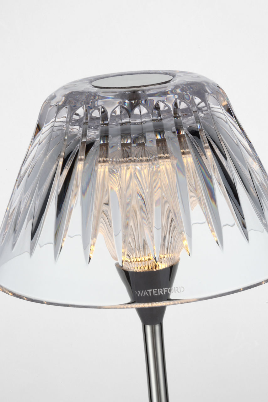 Blaze 12" Rechargeable Table Lamp | Polished Nickel | Clear Crystal