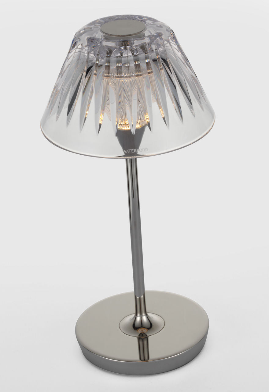 Blaze 12" Rechargeable Table Lamp | Polished Nickel | Clear Crystal