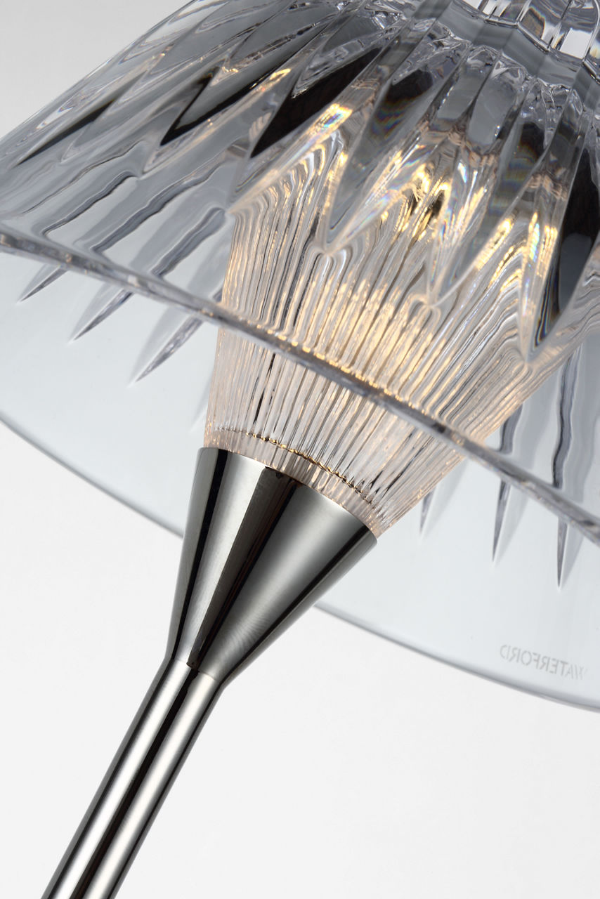 Blaze 12" Rechargeable Table Lamp | Polished Nickel | Clear Crystal