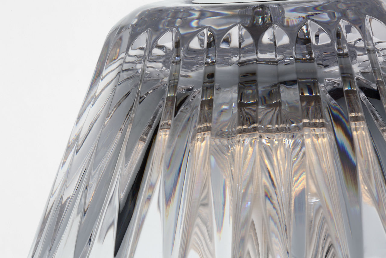Blaze 12" Rechargeable Table Lamp | Polished Nickel | Clear Crystal