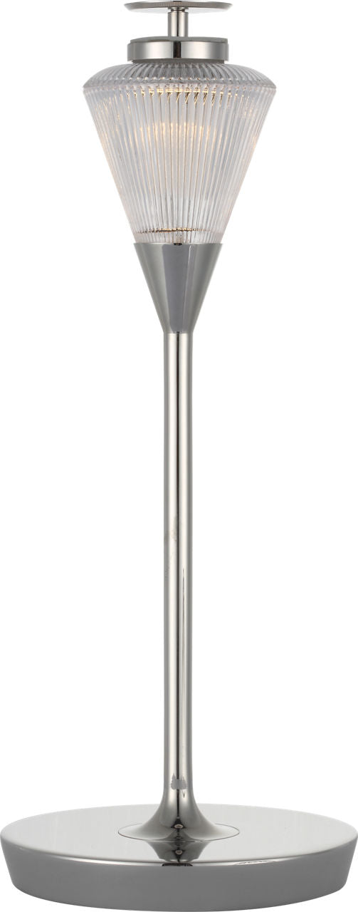 Blaze 12" Rechargeable Table Lamp | Polished Nickel | Clear Crystal