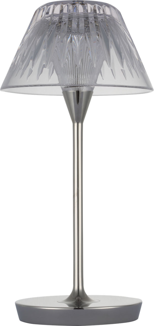 Blaze 12" Rechargeable Table Lamp | Polished Nickel | Clear Crystal