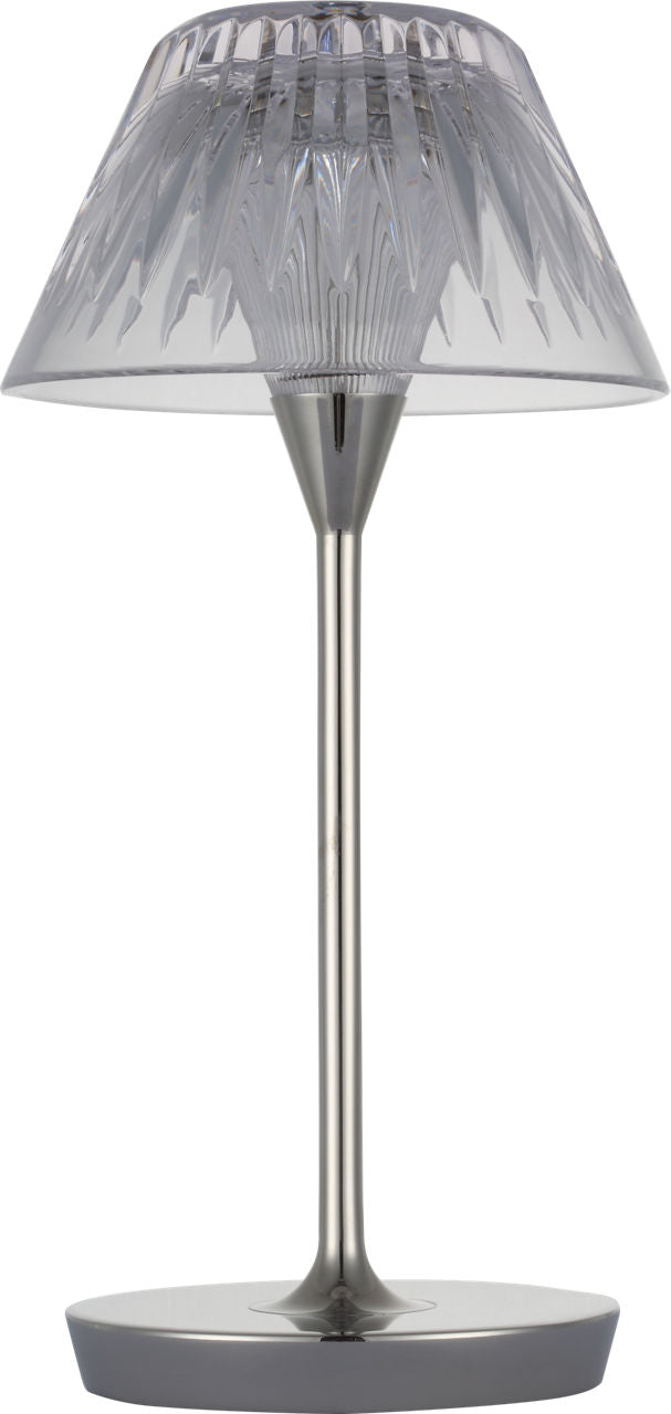 Blaze 12" Rechargeable Table Lamp | Polished Nickel | Clear Crystal