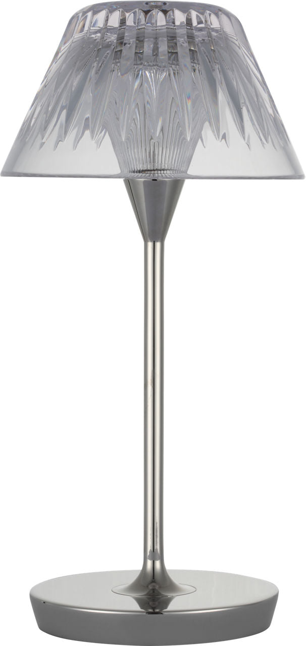 Blaze 12" Rechargeable Table Lamp | Polished Nickel | Clear Crystal