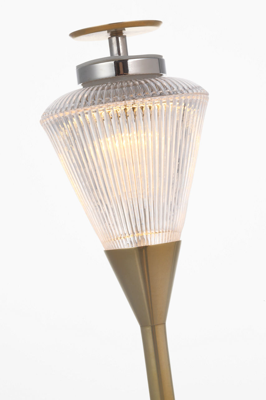 Blaze 16" Rechargeable Table Lamp | Natural Brass | Clear Crystal