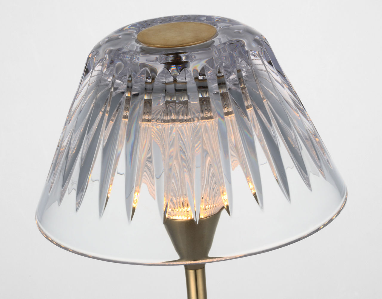 Blaze 16" Rechargeable Table Lamp | Natural Brass | Clear Crystal