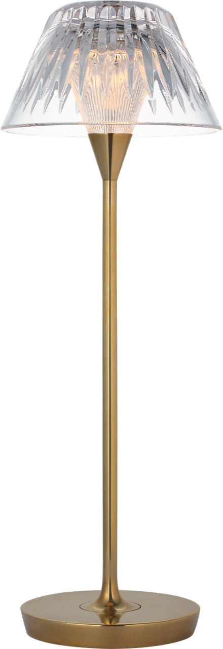 Blaze 16" Rechargeable Table Lamp | Natural Brass | Clear Crystal