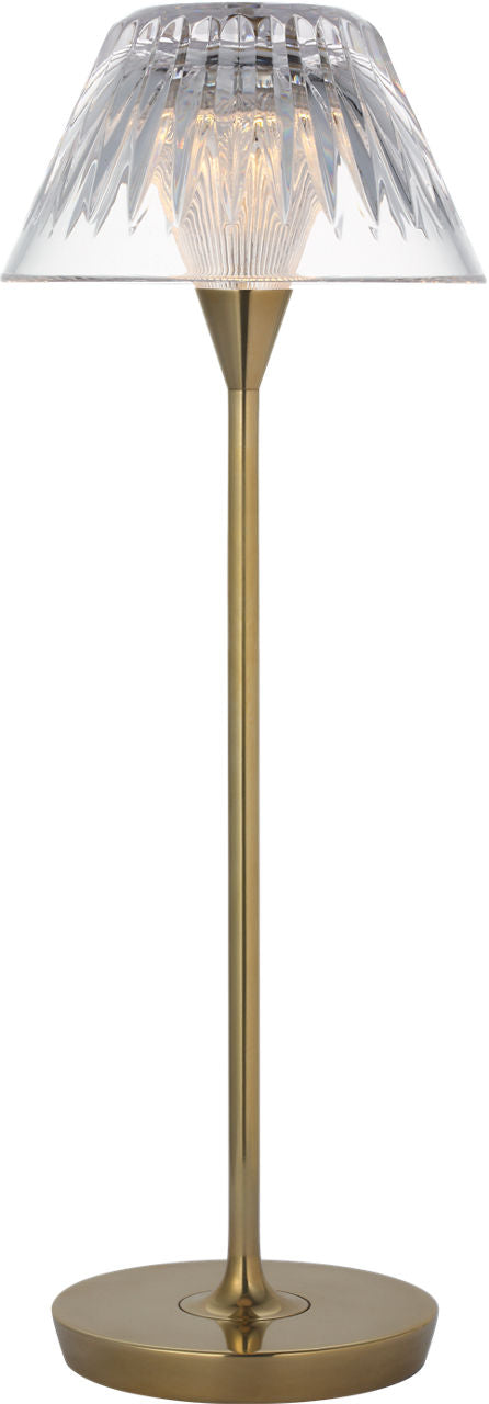 Blaze 16" Rechargeable Table Lamp | Natural Brass | Clear Crystal