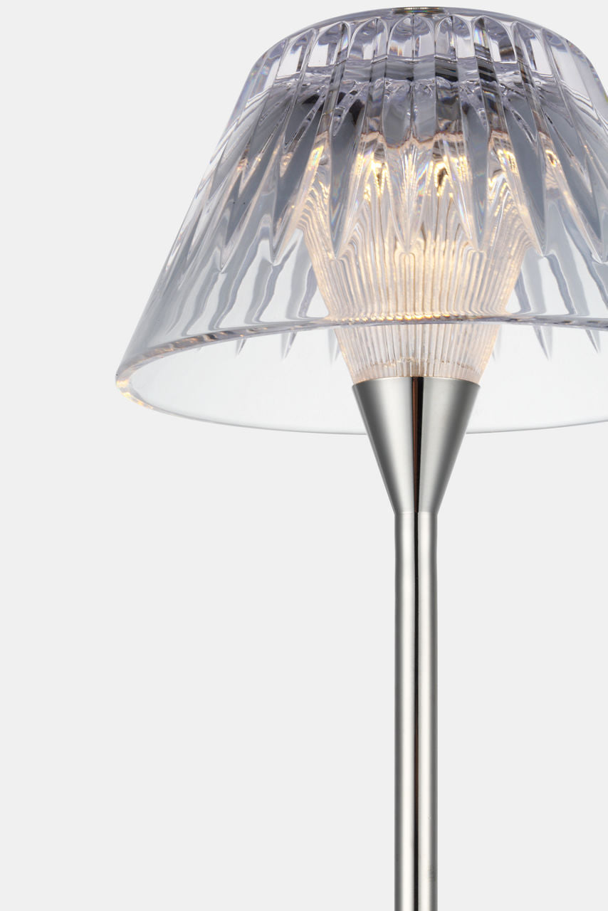 Blaze 16" Rechargeable Table Lamp | Polished Nickel | Clear Crystal