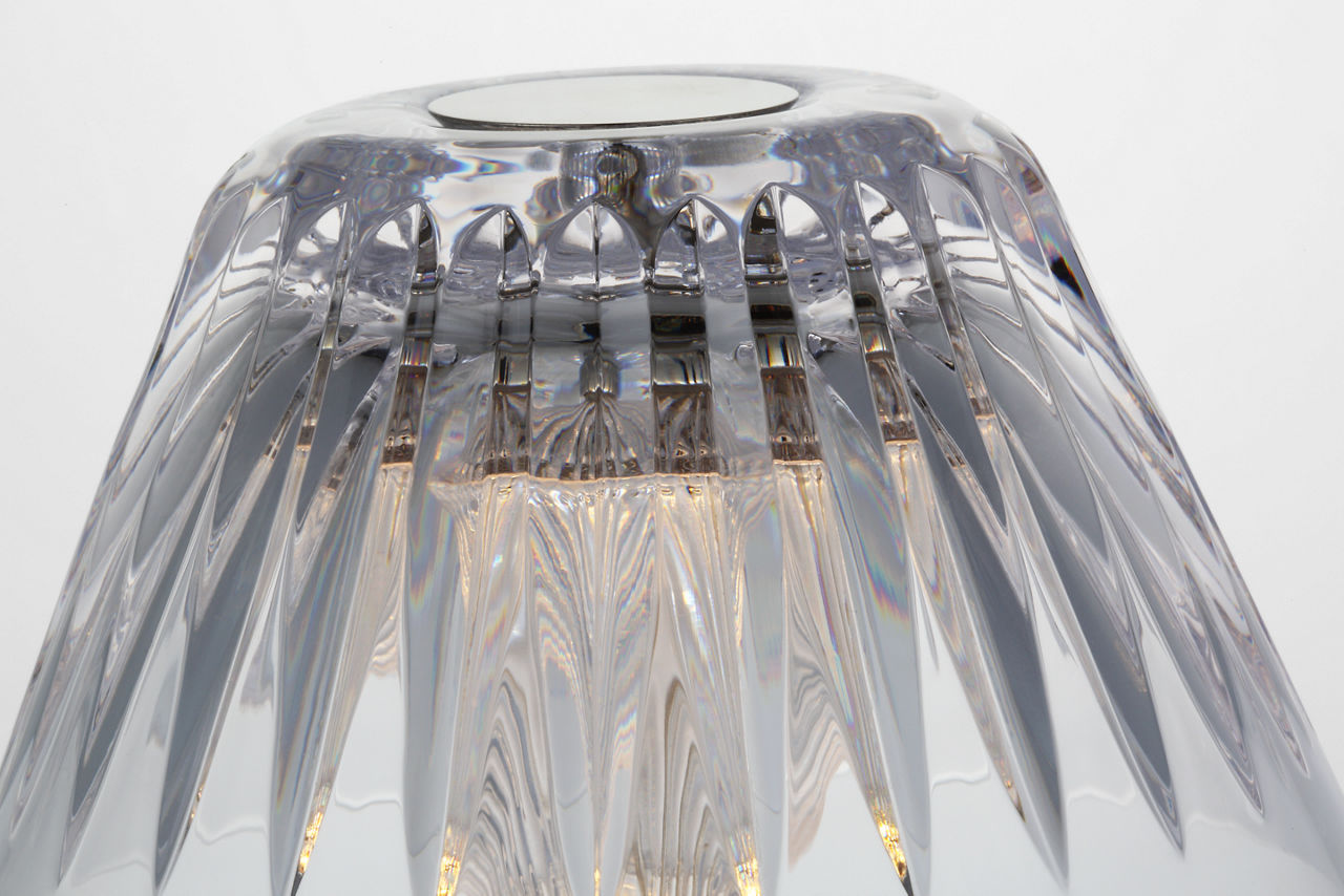Blaze 16" Rechargeable Table Lamp | Polished Nickel | Clear Crystal