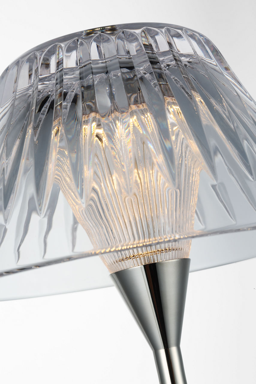 Blaze 16" Rechargeable Table Lamp | Polished Nickel | Clear Crystal