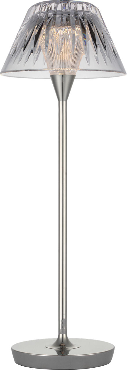 Blaze 16" Rechargeable Table Lamp | Polished Nickel | Clear Crystal