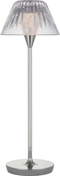 Blaze 16" Rechargeable Table Lamp | Polished Nickel | Clear Crystal