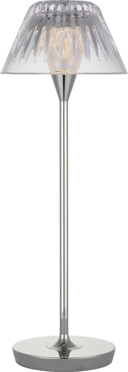 Blaze 16" Rechargeable Table Lamp | Polished Nickel | Clear Crystal