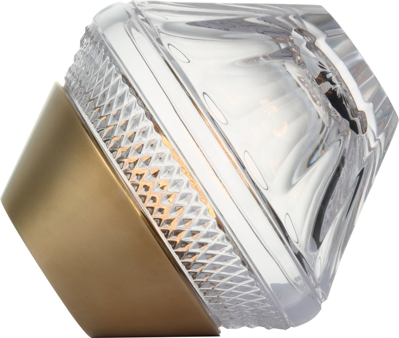 Copper Coast 5" Rechargeable Accent Lamp | Natural Brass | Clear Crystal