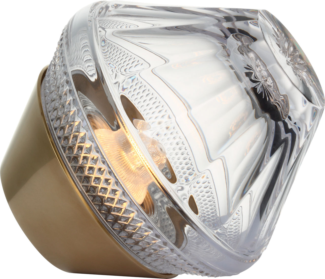 Copper Coast 5" Rechargeable Accent Lamp | Natural Brass | Clear Crystal