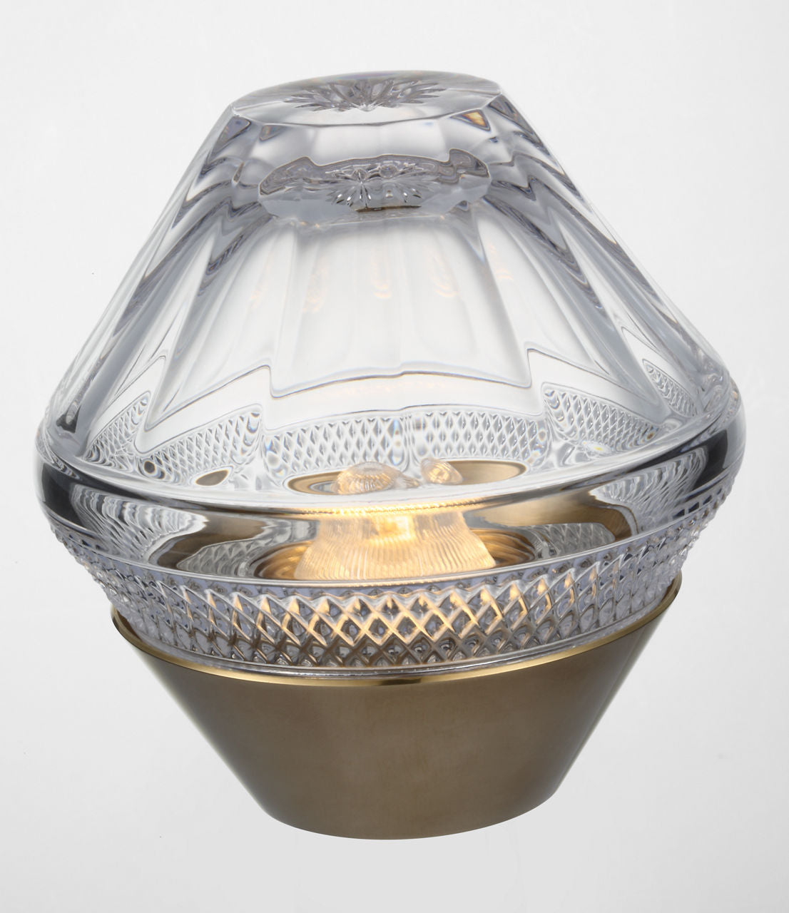 Copper Coast 5" Rechargeable Accent Lamp | Natural Brass | Clear Crystal