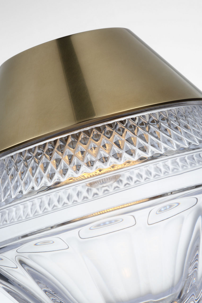 Copper Coast 5" Rechargeable Accent Lamp | Natural Brass | Clear Crystal