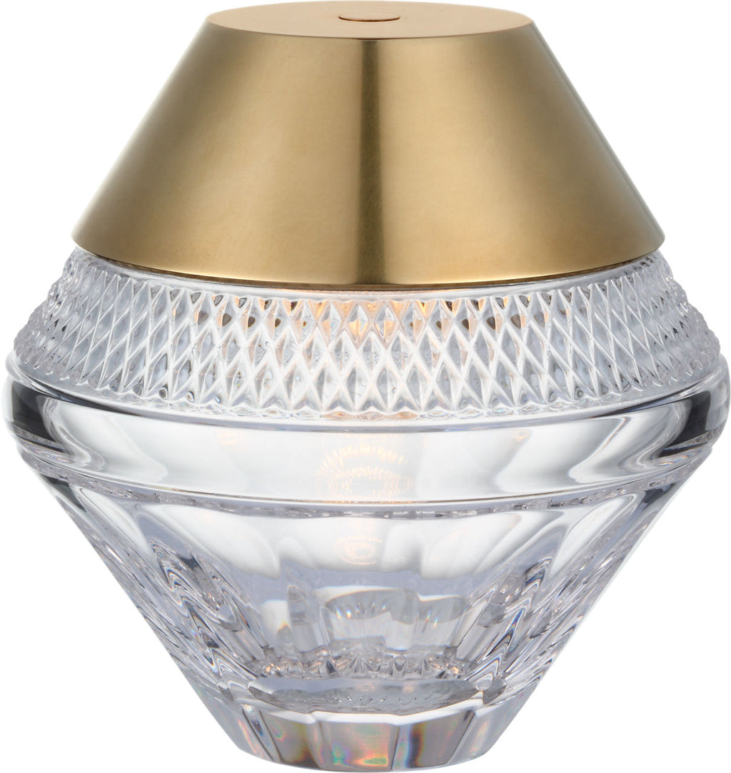 Copper Coast 5" Rechargeable Accent Lamp | Natural Brass | Clear Crystal