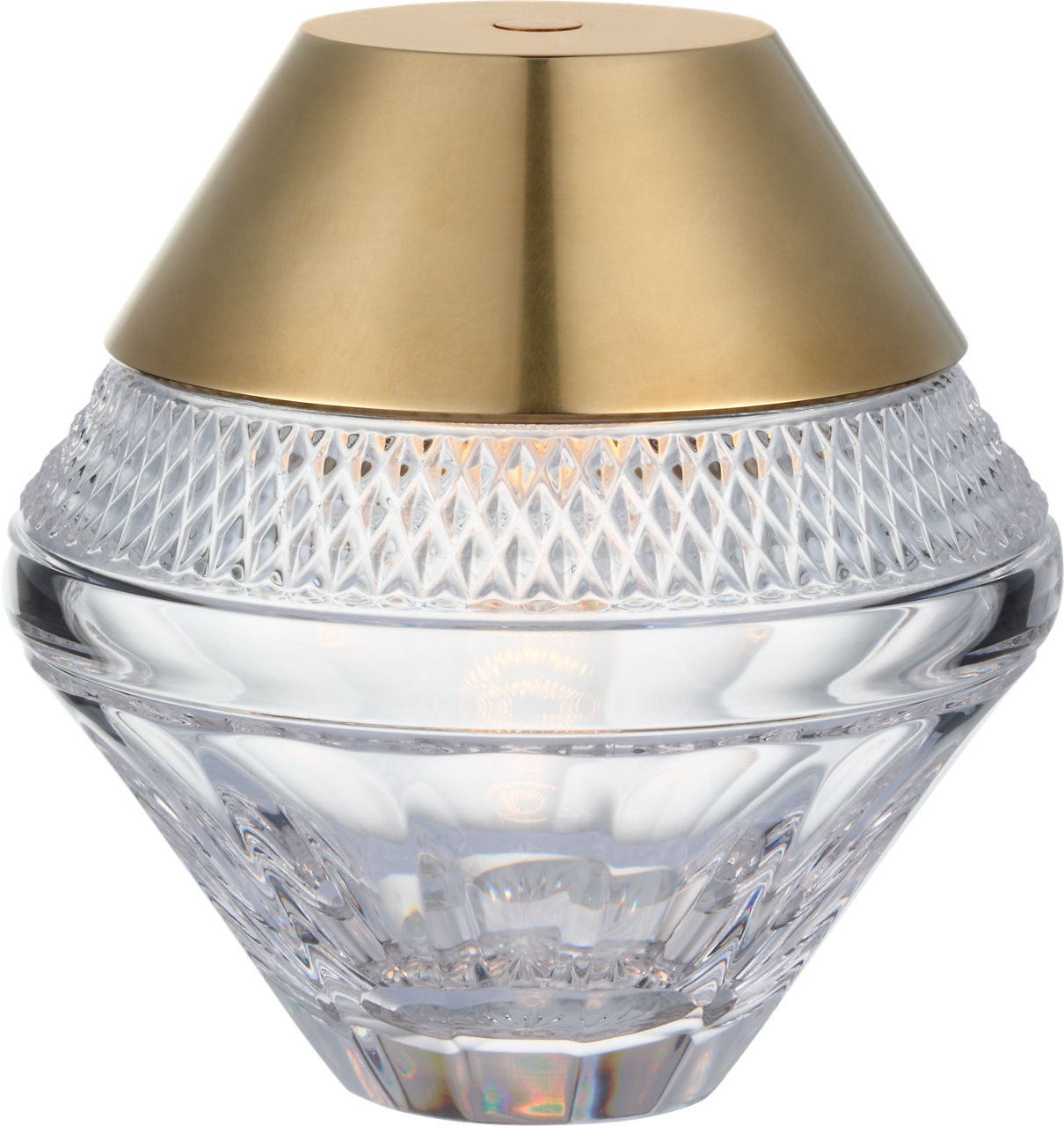 Copper Coast 5" Rechargeable Accent Lamp | Natural Brass | Clear Crystal