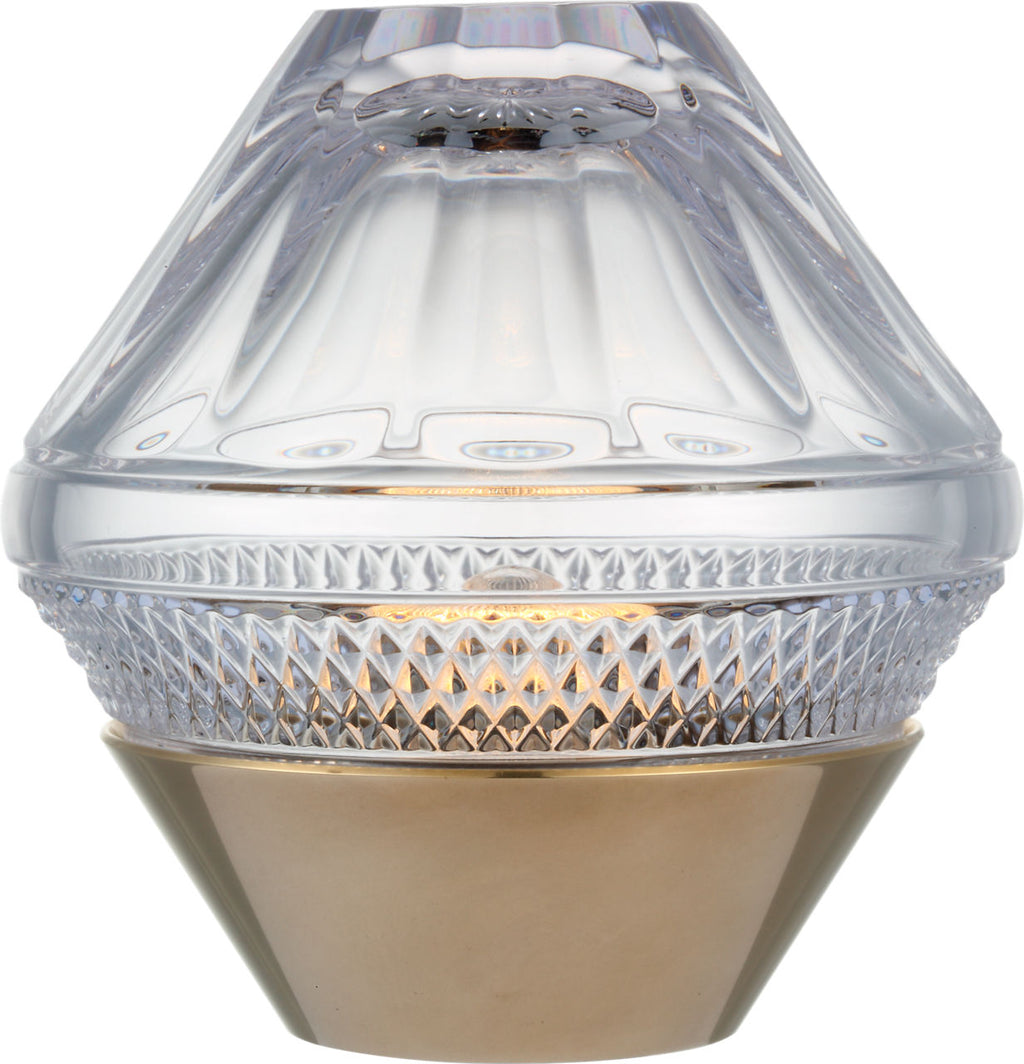 Copper Coast 5" Rechargeable Accent Lamp | Natural Brass | Clear Crystal