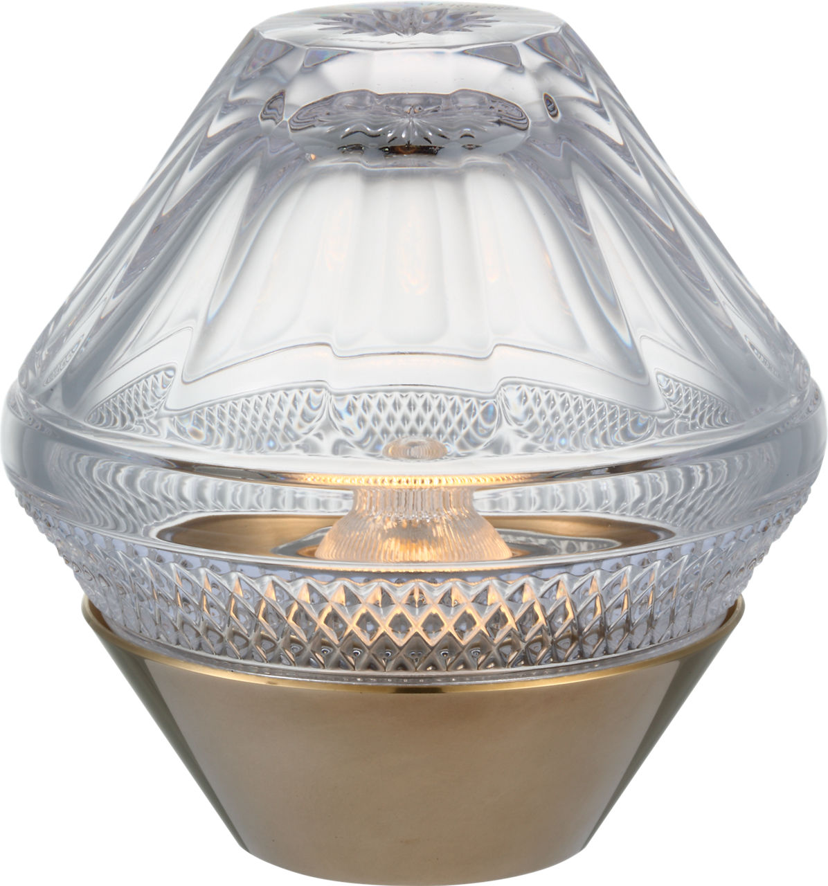 Copper Coast 5" Rechargeable Accent Lamp | Natural Brass | Clear Crystal