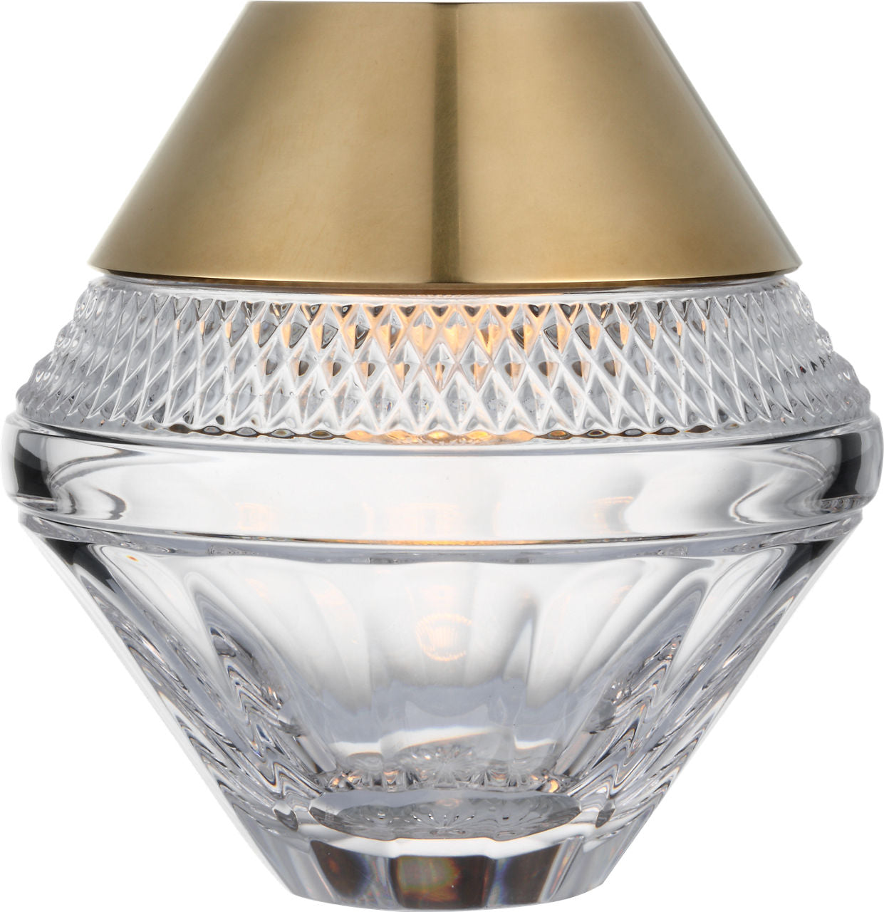 Copper Coast 5" Rechargeable Accent Lamp | Natural Brass | Clear Crystal